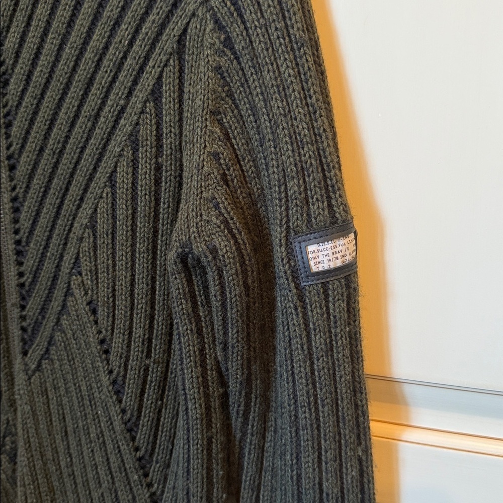 Diesel Wool-Cotton Blend Zip Up Sweater - Picture 3 of 12